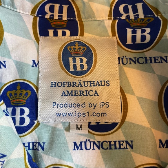 Hofbrauhaus America Short Sleeved Hawaiian Dress Shirt.  Size M - Picture 3 of 3